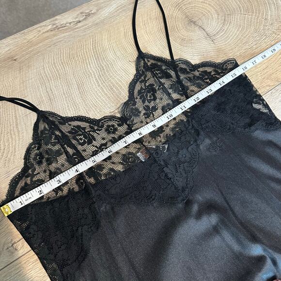 Diane Von Furstenberg Vintage Lace Nightgown Slip and Robe 80s Black - Picture 8 of 16